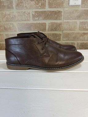 London Fog Blackburn Chukka Boots Brown Leather Lace-Up Ankle Boots Men’s 10.5M